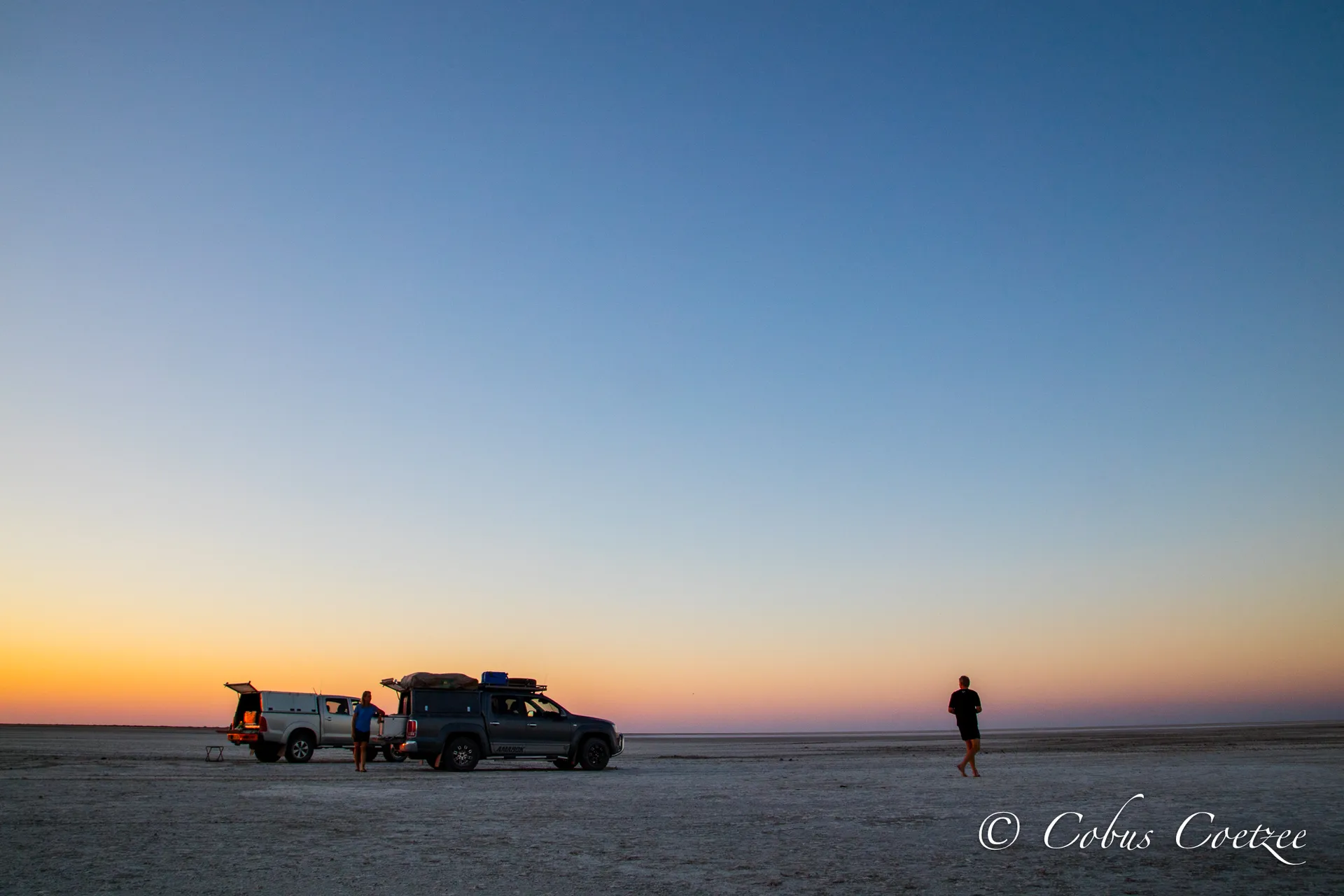 Sunset, Sua Pan, Botswana Sunset, Sua Pan, Botswana