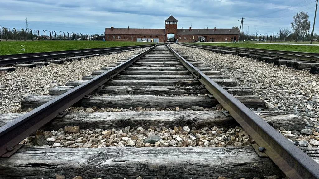Railway line terminating inside Birkenau