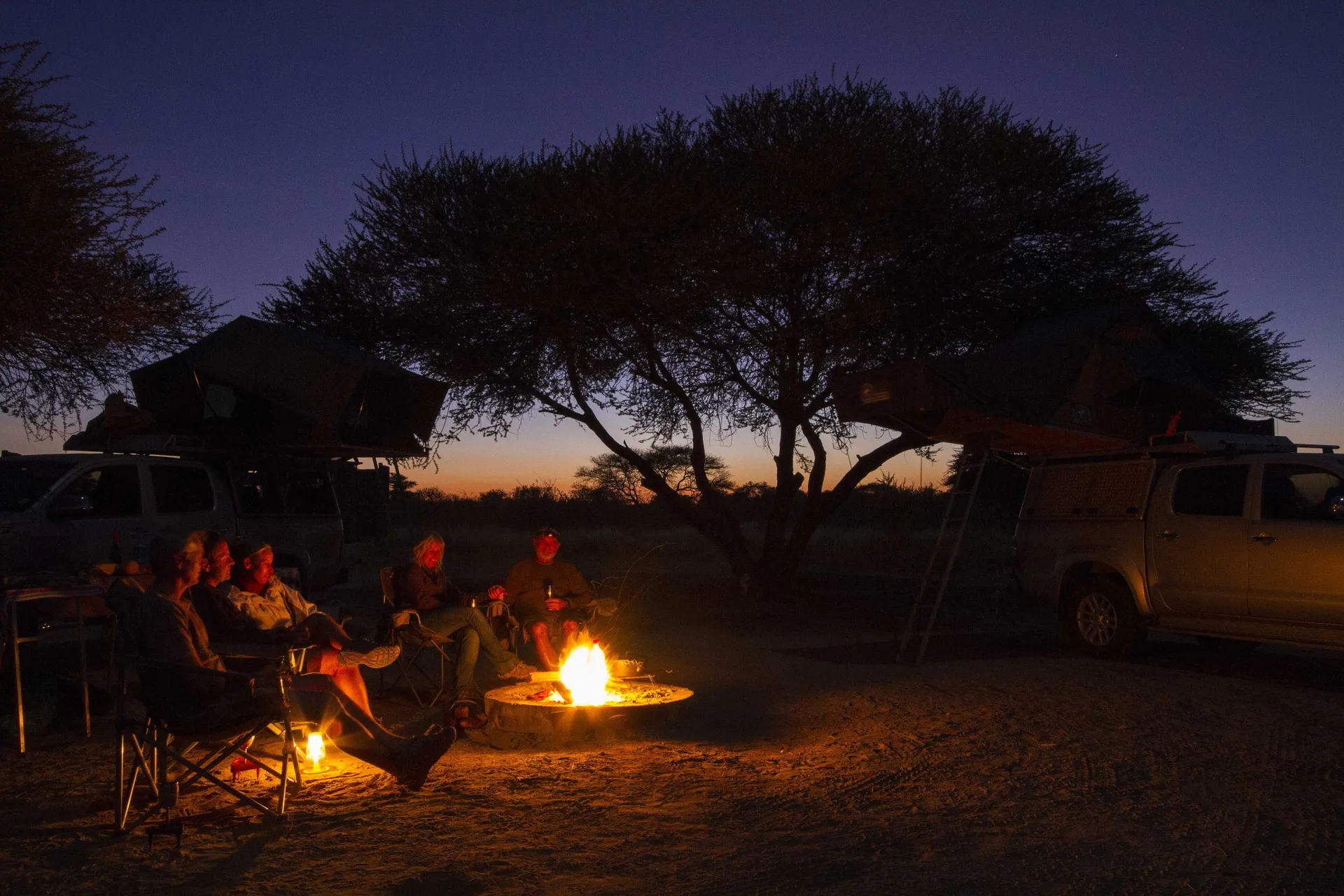 Campfire, Central Kalahari Game Reserve, Botswana Campfire, Central Kalahari Game Reserve, Botswana