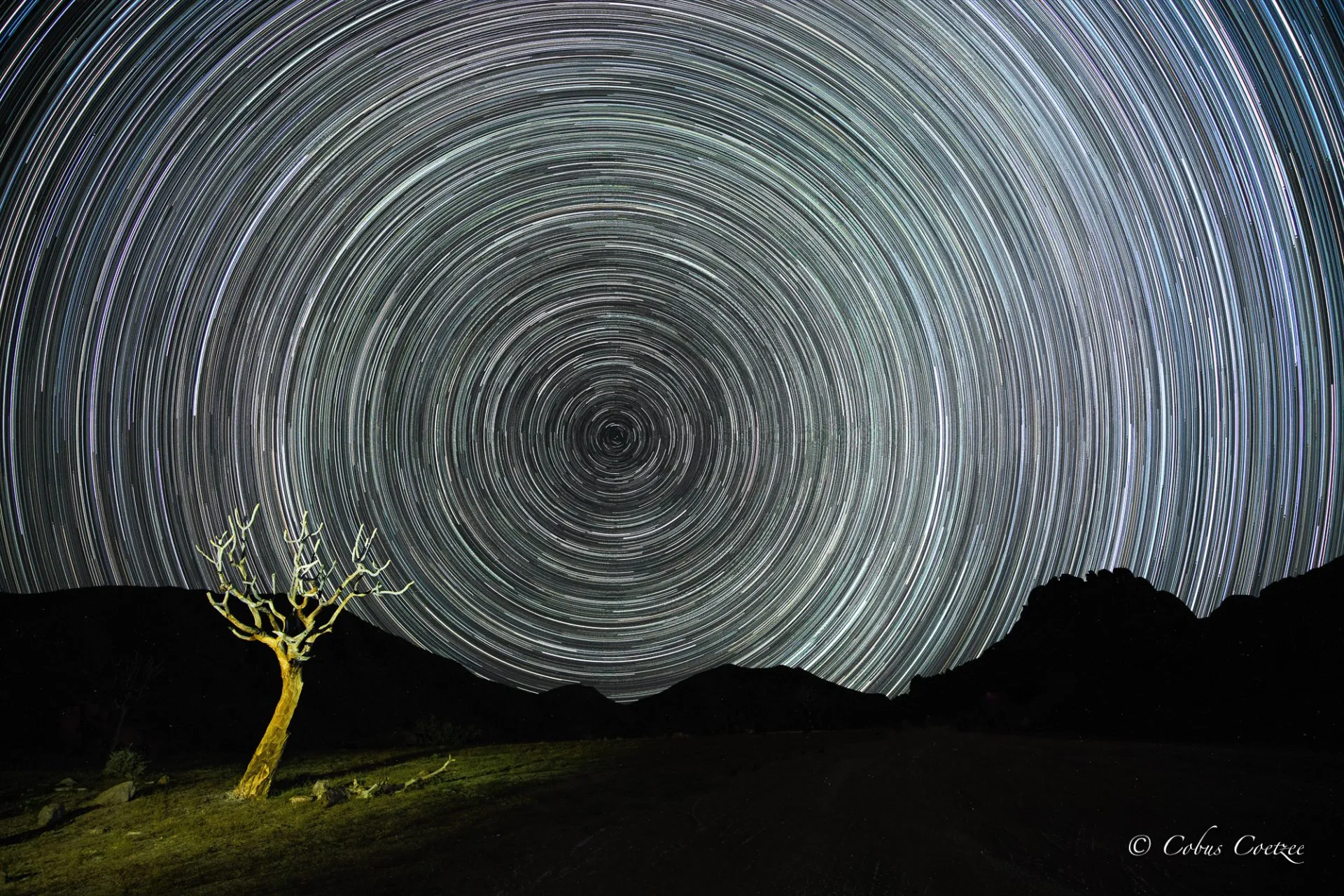 Startrails, Kokerboomkloof, Richtersveld National Park Startrails, Kokerboomkloof, Richtersveld National Park